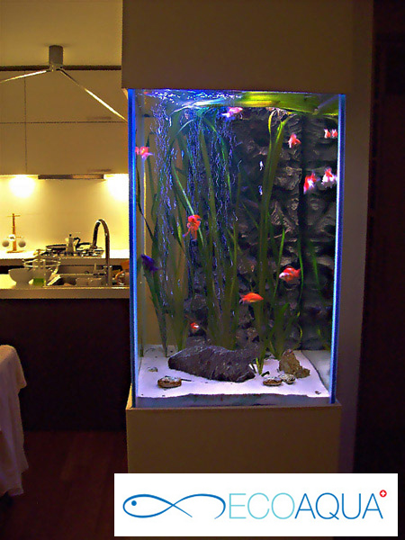 Aquarium in pillar